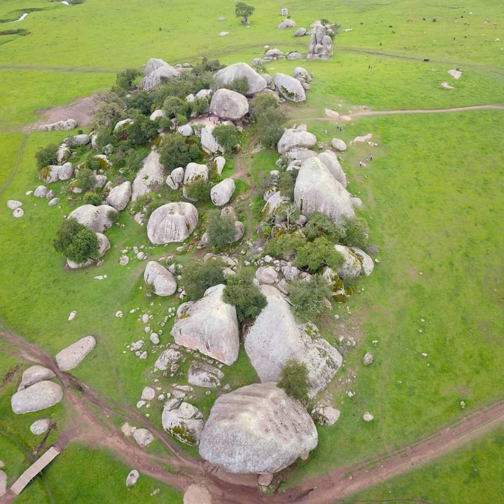 Foto aérea de las piedrotas en Tapalpa Jalisco