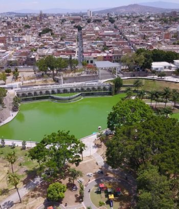 Vista aérea del parque Alcalde en Guadalajara