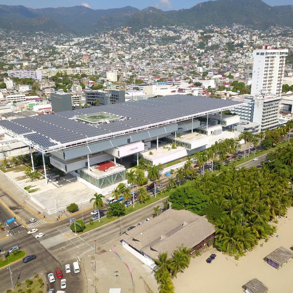 Vista aérea del edificio inteligente en Acapulco