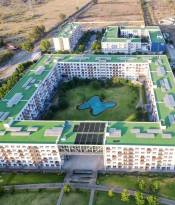 Vista Aérea de las Villas Panamericanas Cercanas al Estadio Akron